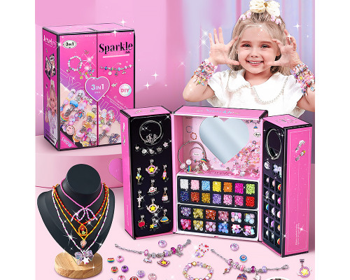 Детский набор для рукоделия 104-DIY создания украшений ожерелье бусы браслет развивающий