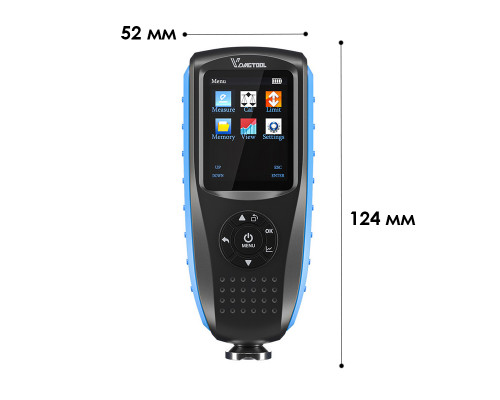 Толщиномер VDIAGTOOL VC-300 цветной экран определяет толщину ЛКП до 1500 мкм память замеров автоматически распознает тип подложки железо алюминий