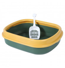 Туалет лоток для кошек с лопаткой Taotaopets 225501 46*38*13 см Green