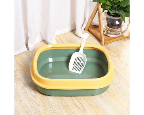 Туалет лоток для кошек с лопаткой Taotaopets 225501 46*38*13 см Green
