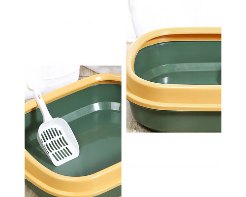 Туалет лоток для кошек с лопаткой Taotaopets 225501 46*38*13 см Green