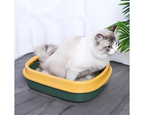 Туалет лоток для кошек с лопаткой Taotaopets 225501 46*38*13 см Green