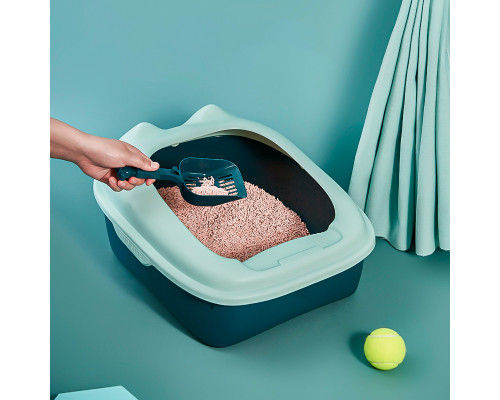 Туалет для кошек с лопаткой Taotaopets 268802 лоток для котов 40*30*18,5 cm Blue