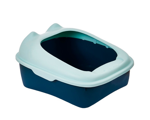 Туалет для кошек с лопаткой Taotaopets 268802 лоток для котов 40*30*18,5 cm Blue