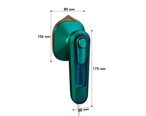 Ручной мини утюг Micro Steam Iron C020 портативный для сухой и влажной глажки 220В Green