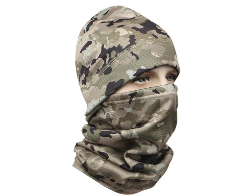 Комплект шапка-баф флисовая JY-139 Camouflage CP