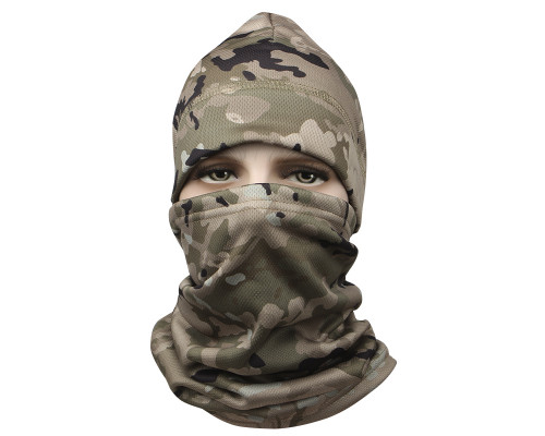 Комплект шапка-баф флисовая JY-139 Camouflage CP