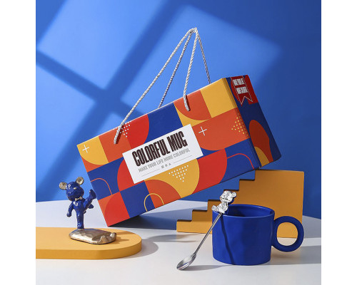 Подарочный кофейный набор Dedbbb чашка ложка подставка для телефона подарочная упаковка Dark Blue