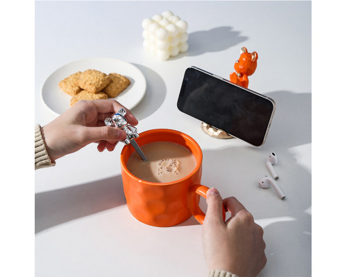 Подарочный кофейный набор Dedbbb чашка ложка подставка для телефона подарочная упаковка Orange