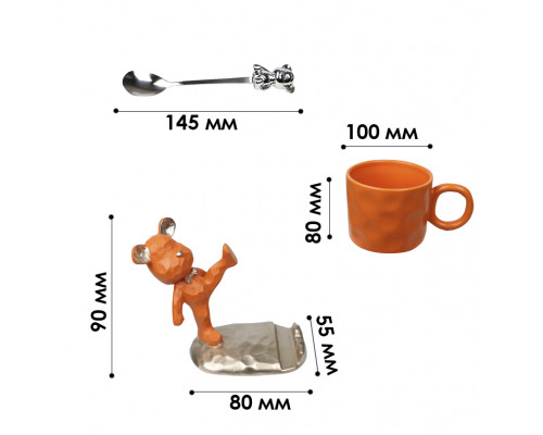 Подарочный кофейный набор Dedbbb чашка ложка подставка для телефона подарочная упаковка Orange
