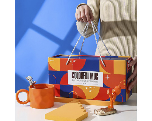 Подарочный кофейный набор Dedbbb чашка ложка подставка для телефона подарочная упаковка Orange