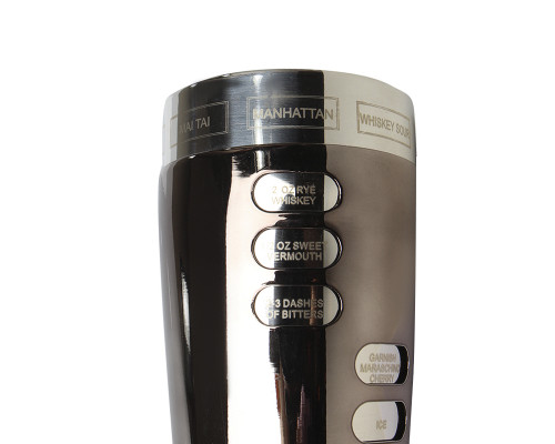 Шейкер для коктейлей FS7263 из нержавеющей стали 600 мл с рецептами Black