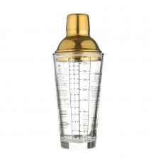 Шейкер для коктейлей KM-40G стеклянный 400 мл Gold