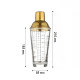 Шейкер для коктейлей KM-40G стеклянный 400 мл Gold