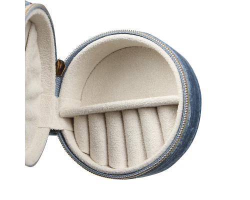 Органайзер шкатулка Casegrace SP-01306 для украшений и ювелирных изделий бархатная на молнии Blue