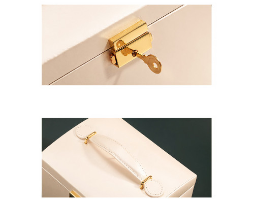 Шкатулка Casegrace SP-01111 для украшений и ювелирных изделий трехуровневая с зеркалом Champagne