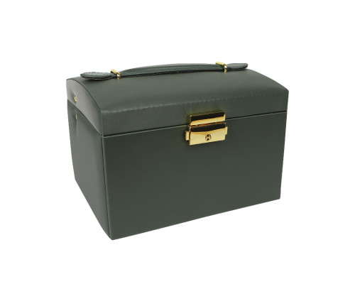 Шкатулка Casegrace SP-01111 для украшений и ювелирных изделий трехуровневая с зеркалом Green