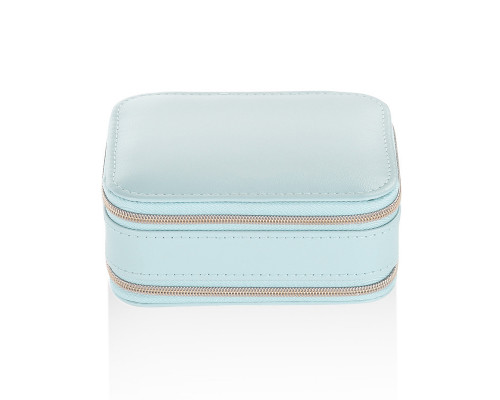 Шкатулка Casegrace SP-01167 для украшений и ювелирных изделий портативная с зеркалом и двойной молнией 11,5*8,5*5 см Blue