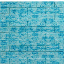 Декоративная 3D панель самоклейка 700x770x5мм Мрамор голубой (кирпич) (065) SW-00000033