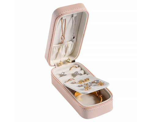 Шкатулка Casegrace SP-01185 для украшений и ювелирных изделий портативная 15*6,5*4,8 см Pink