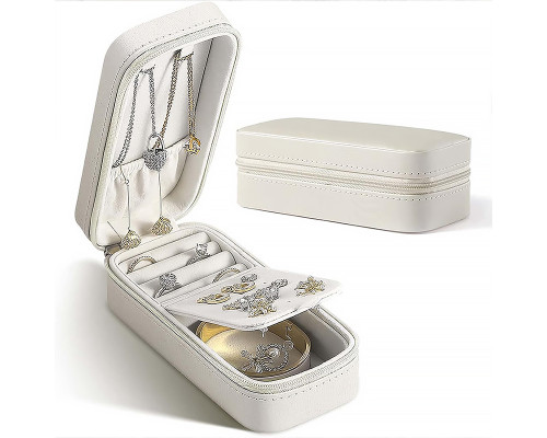 Шкатулка Casegrace SP-01185 для украшений и ювелирных изделий портативная 15*6,5*4,8 см White