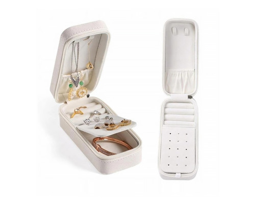 Шкатулка Casegrace SP-01185 для украшений и ювелирных изделий портативная 15*6,5*4,8 см White