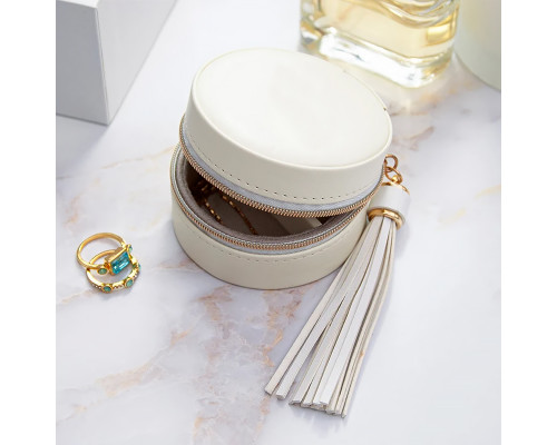 Шкатулка Casegrace SP-01205 для колец и ювелирных изделий портативная компактная 7*7*4,5 см White