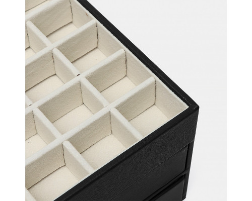 Шкатулка Casegrace SP-01223 для украшений и ювелирных изделий трехуровневая 26,5*18*13,5 см Black