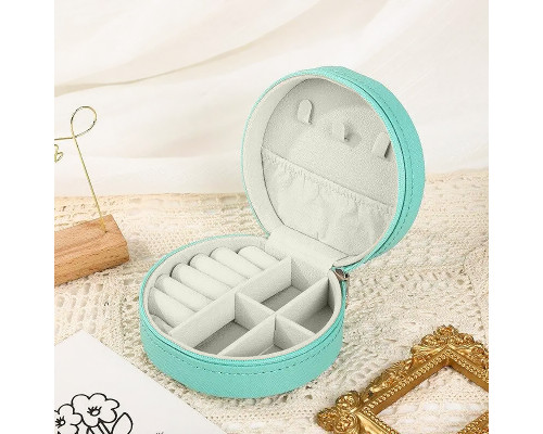 Шкатулка Casegrace SP-1257 для украшений и ювелирных изделий портативная круглая 11*11*5 см Turquoise