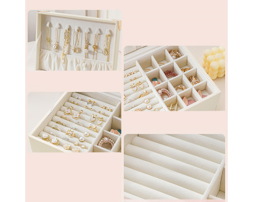 Шкатулка Casegrace SP-01261 для украшений и ювелирных изделий двухуровневая  23*17*12 см White