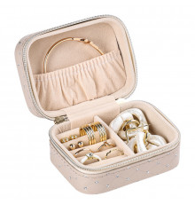 Шкатулка Casegrace SP-01304-B для украшений и ювелирных изделий портативная с молнией Beige