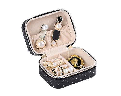 Шкатулка Casegrace SP-01304-B для украшений и ювелирных изделий портативная с молнией Black