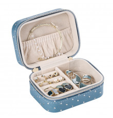 Шкатулка Casegrace SP-01304-B для украшений и ювелирных изделий портативная с молнией Blue
