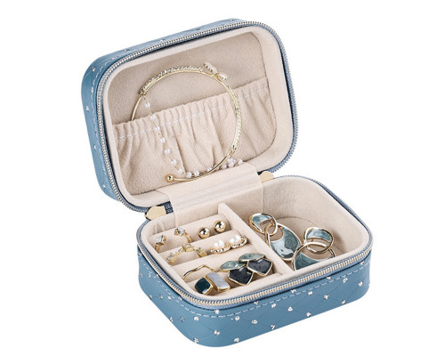 Шкатулка Casegrace SP-01304-B для украшений и ювелирных изделий портативная с молнией Blue