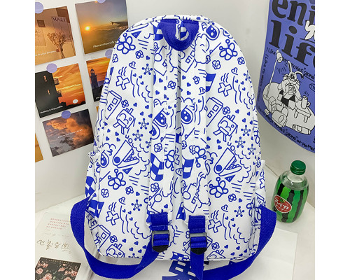 Рюкзак подростковый 5154 с рисунками 20-35 л Blue