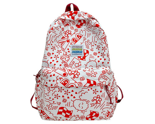 Рюкзак подростковый 5154 с рисунками 20-35 л Red