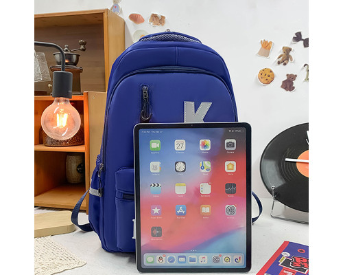 Рюкзак подростковый 5504 для ноутбука 14" водонепроницаемый 2 отделения 20-35 л Blue