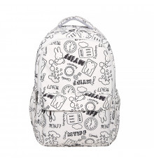 Рюкзак подростковый 601928 с надписями и рисунками 20L White