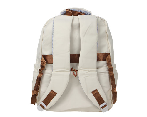 Рюкзак подростковый WEI'ZN-20237 с брелком на 2 отделения 20-35L школьный Ivory