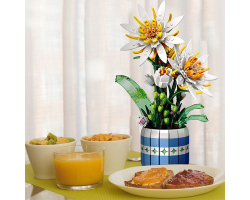 3D конструктор набор строительных блоков JIE-STAR 9033 Epiphyllum Bonsai 835 деталей пластиковый