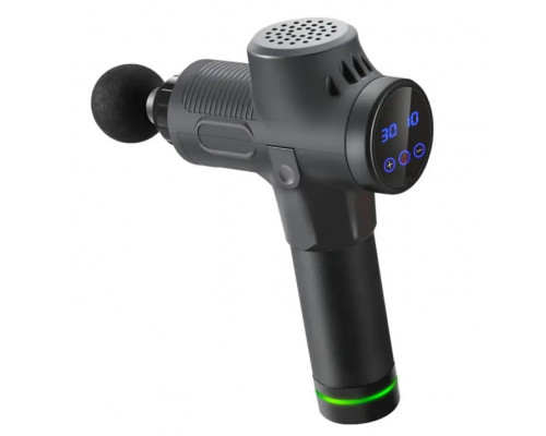 Ударный перкуссионный массажер  Massage Gun Max 30 режимов и 12 насадок с кейсом (Черный)