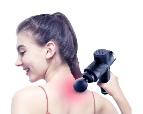 Ударный перкуссионный массажер  Massage Gun Max 30 режимов и 12 насадок с кейсом (Черный)