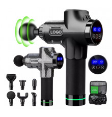 Ударный перкуссионный массажер  Rlaxyoo S3 Massage Gun  (12 насадок) 30 режимов (Карбон)