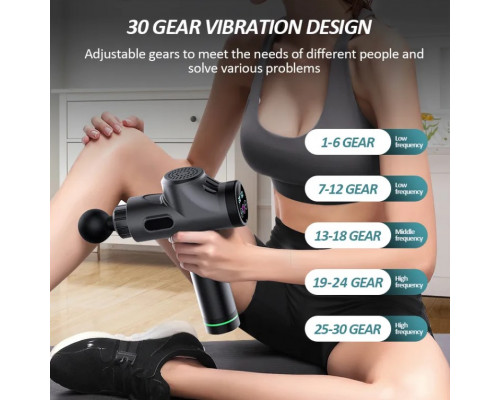 Перкуссионный ударный массажер для тела MASSAGE GUN MAX 30- массажный пистолет