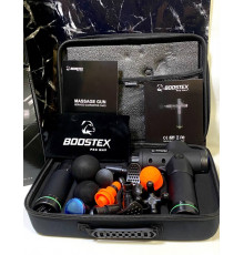 Внимание новинка. Ударный перкуссионный массажер Boostex PRO MАХ-30 режимов +20 насадок, +запасная батарея 2500am/h +кейс (Черный)
