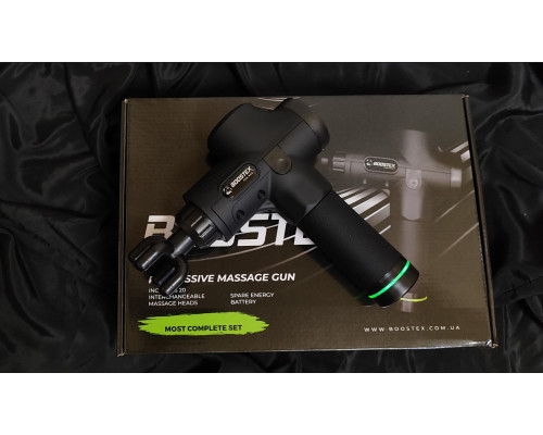 Бесплатная доставка. Ударный перкуссионный массажер Boostex (massage gun) 30 режимов, 21 насадка, батарея 2500am/h, кейс.