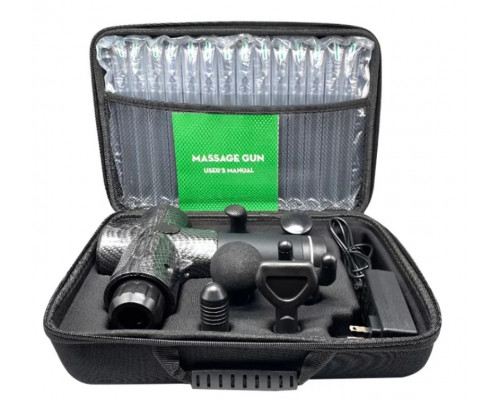 Ударный перкуссионный массажер Rlaxyoo S3 Massage Gun (12 насадок) 30 режимов (Карбон)