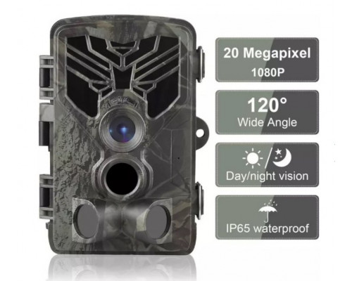 Фотоловушка Suntek HC-810A с датчиком движения и ночной съемкой, обзор 120°, дистанция 20 м, защита IP65. Камера для охраны территории.