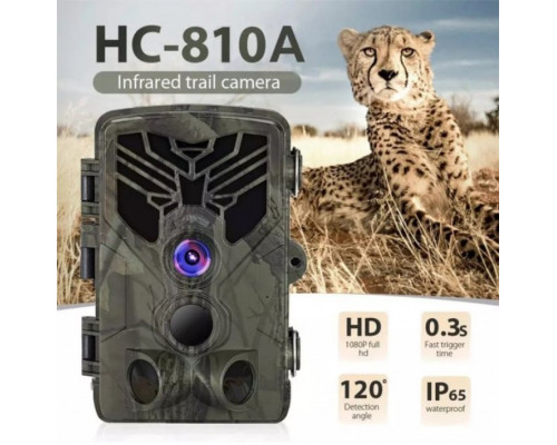 Фотоловушка Suntek HC-810A с датчиком движения и ночной съемкой, обзор 120°, дистанция 20 м, защита IP65. Камера для охраны территории.