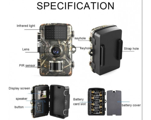 Фотоловушка Suntekcam DL-100 (12 Мп, 2" дисплей), защита IP66. Камера с датчиком движения и ночной съемкой.